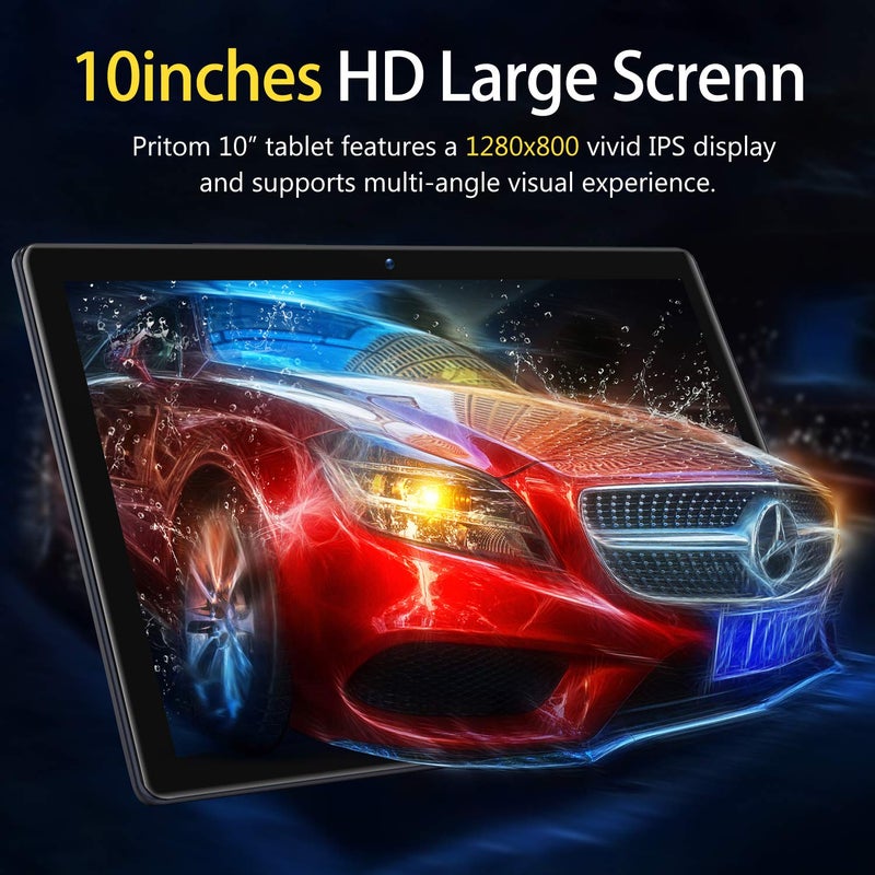 PRITOM Android Tablet 10 inch, M10, 64GB Android Tablet, 10.1 inch IPS HD Touchscreen, GPS, FM, Quad-Core Processor, Dual Camera,Wi-Fi - Image 4